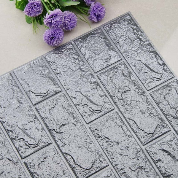 Silver Grey 3D Self Adhesive DIY Brick Like Plastic Wall Stickers,are available in 12 different shades,each with 3 size options,available exclusively on Shahi Sajawat India,the world of home decor products.Best home decor and living room decor ideas of 2019.