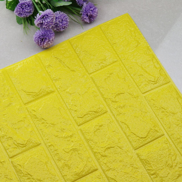 Yellow 3D Self Adhesive DIY Brick Like Plastic Wall Stickers,are available in 12 different shades,each with 3 size options,available exclusively on Shahi Sajawat India,the world of home decor products.Best home decor and living room decor ideas of 2019.