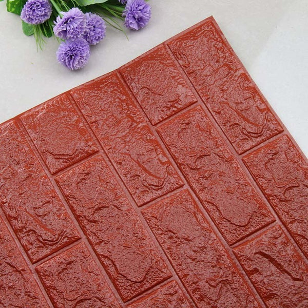 Red 3D Self Adhesive DIY Brick Like Plastic Wall Stickers,are available in 12 different shades,each with 3 size options,available exclusively on Shahi Sajawat India,the world of home decor products.Best home decor and living room decor ideas of 2019.