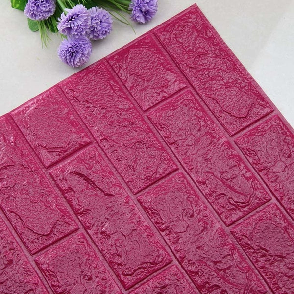 Wine Red 3D Self Adhesive DIY Brick Like Plastic Wall Stickers,are available in 12 different shades,each with 3 size options,available exclusively on Shahi Sajawat India,the world of home decor products.Best home decor and living room decor ideas of 2019.