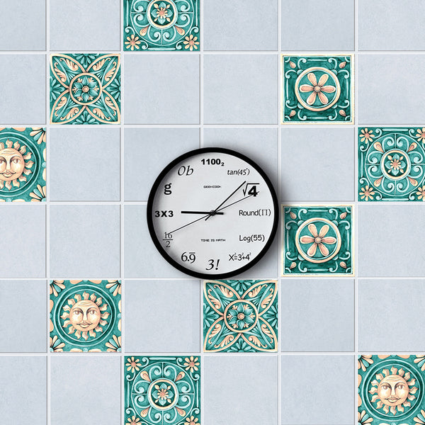 DIY Turqoise Self Adhesive PVC Tile stickers are eco-friendly,pearl gloss finished, mandala patterned,are waterproof,oil proof,available exclusively on Shahi Sajawat India,the world of home decor products.Best trendy home decor,living room,kitchen and bathroom decor ideas of 2020.