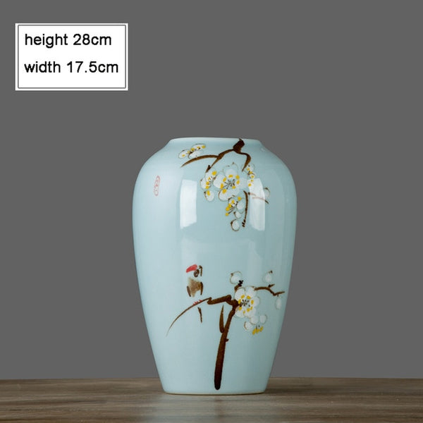 Pastel Blue Hand Painted Tabletop Ceramic Vases Of Sizes Large (35×16×9cm), Medium (28×17.5×9.5cm), Small (20×22×10cm), available exclusively on Shahi Sajawat India, the world of home decor products.Best trendy home decor, living room and kitchen decor ideas of 2019.