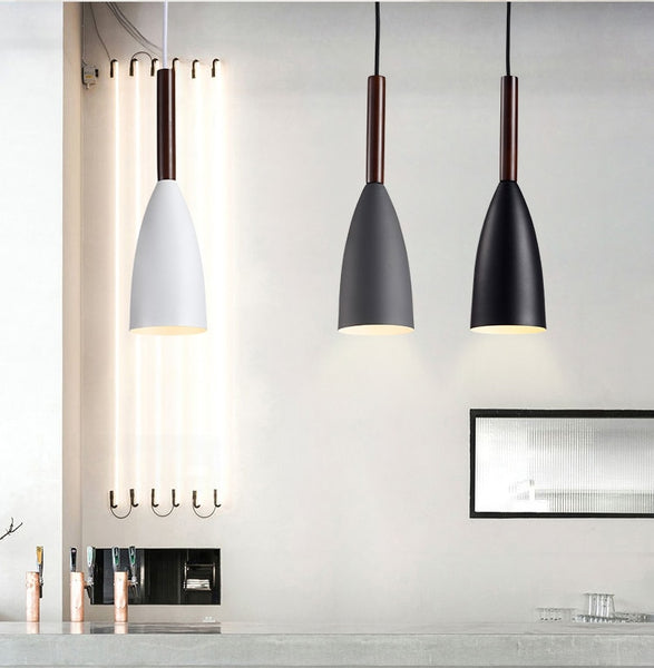 Black,White,Grey Aluminium+Wooden Pendant Lights,With E27 Base, of Voltage 90-260V & Cord Pendant Installation,AC Power.These lights area also available in Pink,Silver & Green Color.Size is 35.5×10cm, available exclusively on Shahi Sajawat India,the world of home decor products.Best trendy home decor and living room decor ideas of 2019. 