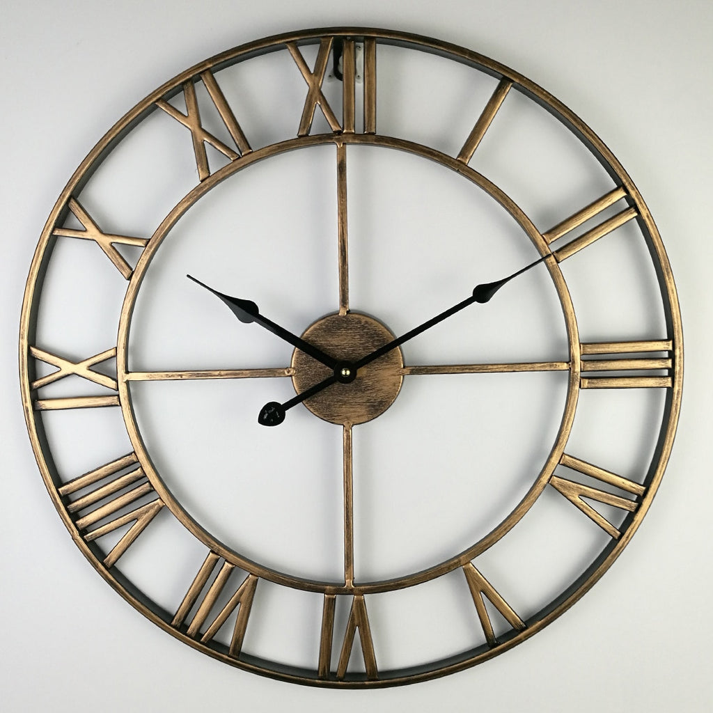 Ace Roman Large Hollow Wrought Iron Wall Clock Ace roman large hollow wrought iron wall clock