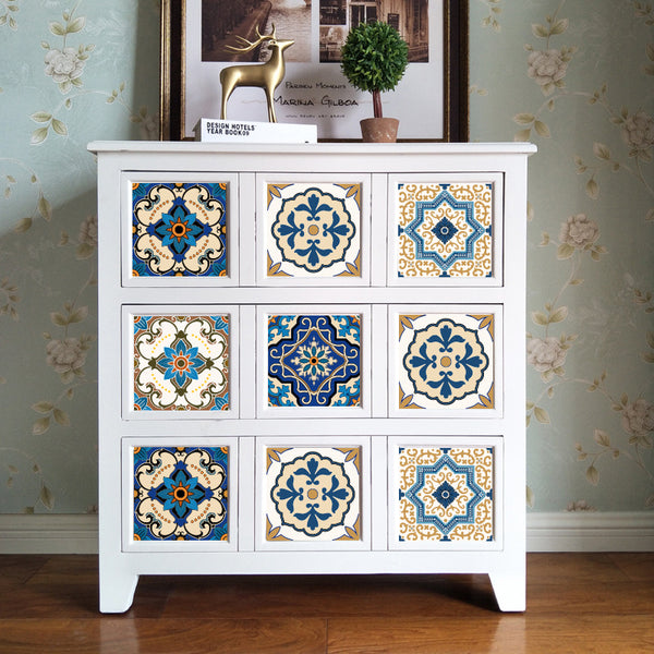 DIY Multicoloured Self Adhesive PVC Moroccan Style Tile stickers are eco-friendly, pearl gloss finished, are waterproof, oil proof, available exclusively on Shahi Sajawat India,the world of home decor products.Best trendy home decor, living room, kitchen and bathroom decor ideas of 2020.