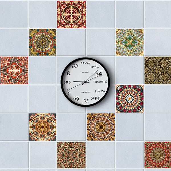 DIY Orange Mandala Patterned Self Adhesive PVC Wall Tile Stickers Are Eco-friendly, Smooth surfaced, waterproof, formaldehyde-free, removable, available exclusively on Shahi Sajawat India, the world of home decor products. Best trendy home decor, living room, kitchen and bathroom decor ideas of 2020.