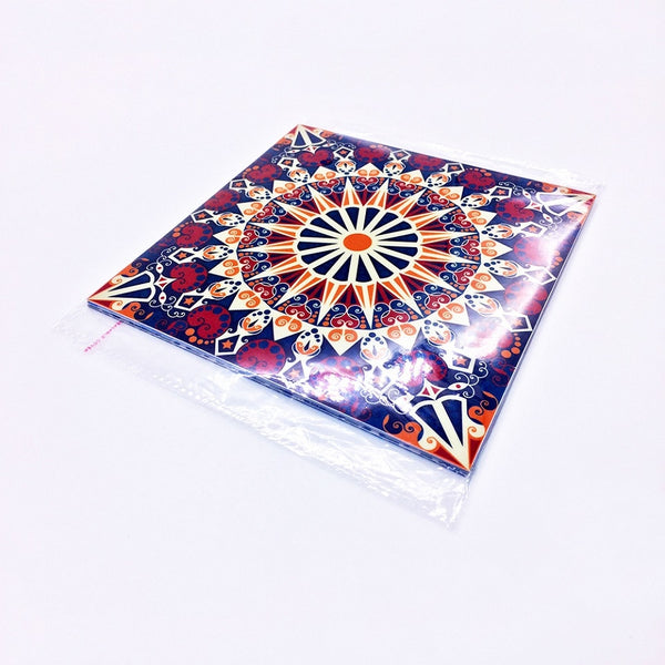 DIY Orange Mandala Patterned Self Adhesive PVC Wall Tile Stickers Are Eco-friendly, Smooth surfaced, waterproof, formaldehyde-free, removable, available exclusively on Shahi Sajawat India, the world of home decor products. Best trendy home decor, living room, kitchen and bathroom decor ideas of 2019.