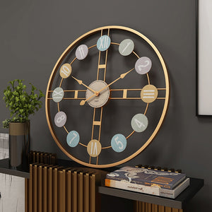 Large Golden Metal Circular 3D Quartz Wall Clocks of diameter of 50cm,wall clock type of 12mm sheet with display type of needle, powered by 1×AA Battery, still life patterned with single face form, antique & modernly styled, available exclusively on Shahi Sajawat India, the world of home decor products.Best trendy home decor, living room and kitchen decor ideas of 2020.