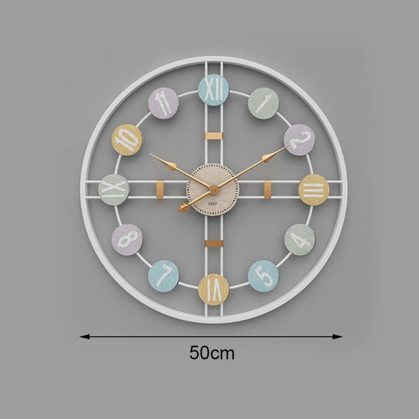 Large White Metal Circular 3D Quartz Wall Clocks of diameter of 50cm,wall clock type of 12mm sheet with display type of needle, powered by 1×AA Battery, still life patterned with single face form, antique & modernly styled, available exclusively on Shahi Sajawat India, the world of home decor products.Best trendy home decor, living room and kitchen decor ideas of 2020.