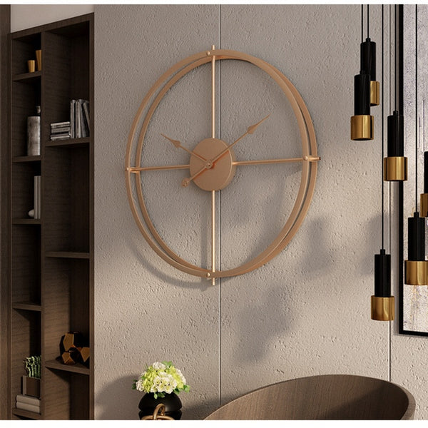 Large Black Circular Metal Mechanical Wall Clocks of diameter 40cm with display type of needle,1×AA Carbon Battery Operated,abstract patterned,single face form, available exclusively on Shahi Sajawat India, the world of home decor products.Best trendy home decor, living room and kitchen decor ideas of 2020.