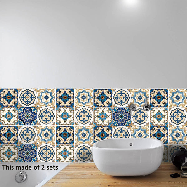 DIY Multicoloured Self Adhesive PVC Moroccan Style Tile stickers are eco-friendly, pearl gloss finished, are waterproof, oil proof, available exclusively on Shahi Sajawat India,the world of home decor products.Best trendy home decor, living room, kitchen and bathroom decor ideas of 2020.