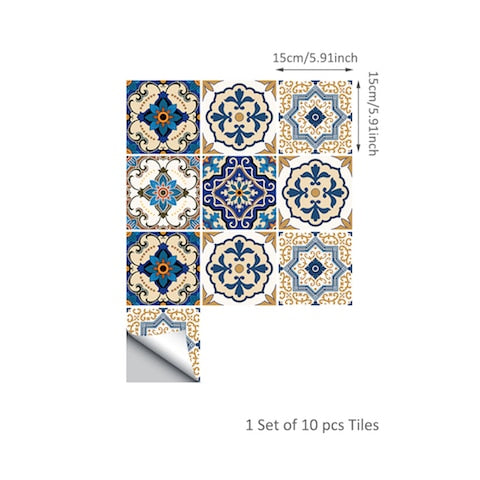DIY Multicoloured Self Adhesive PVC Moroccan Style Tile stickers are eco-friendly, pearl gloss finished, are waterproof, oil proof, available exclusively on Shahi Sajawat India,the world of home decor products.Best trendy home decor, living room, kitchen and bathroom decor ideas of 2020.