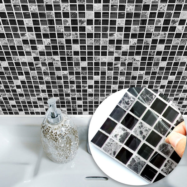 DIY Black Self Adhesive PVC Mosaic Tile Stickers In Sizes 15x15cm/20x20cm are Pearl Gloss Finished,Waterproof,Oil proof,Mildew,Moisture proof, applicable on almost all smooth surfaces,available exclusively on Shahi Sajawat India, the world of home decor products.Best trendy home decor and living room,kitchen,bathroom decor ideas of 2020. 