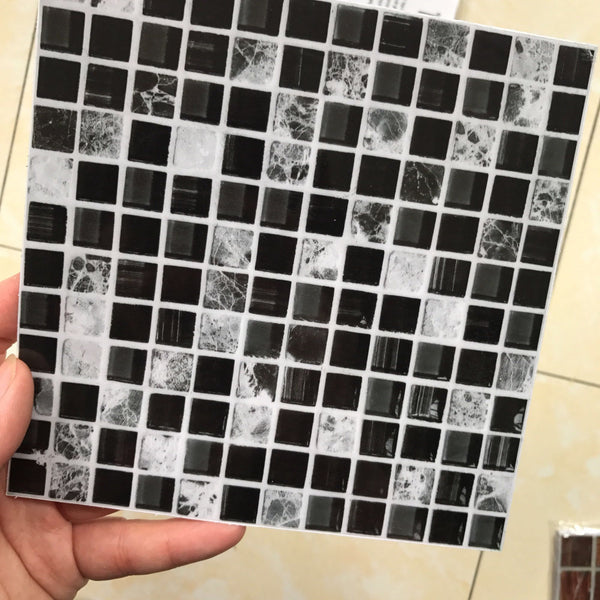 DIY Black Self Adhesive PVC Mosaic Tile Stickers In Sizes 15x15cm/20x20cm are Pearl Gloss Finished,Waterproof,Oil proof,Mildew,Moisture proof, applicable on almost all smooth surfaces,available exclusively on Shahi Sajawat India, the world of home decor products.Best trendy home decor and living room,kitchen,bathroom decor ideas of 2020.