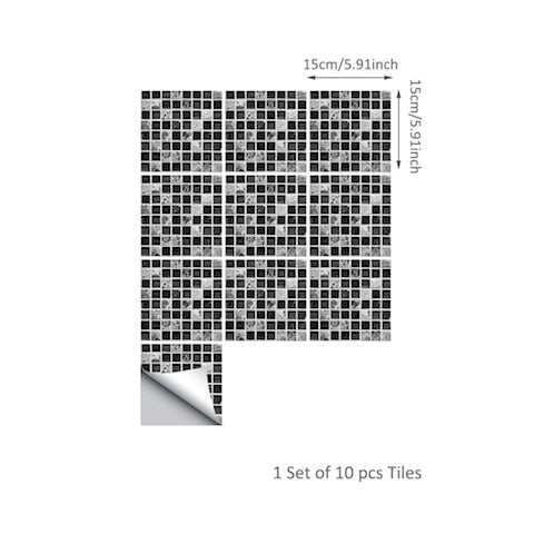 DIY Black Self Adhesive PVC Mosaic Tile Stickers In Sizes 15x15cm/20x20cm are Pearl Gloss Finished,Waterproof,Oil proof,Mildew,Moisture proof, applicable on almost all smooth surfaces,available exclusively on Shahi Sajawat India, the world of home decor products.Best trendy home decor and living room,kitchen,bathroom decor ideas of 2020.