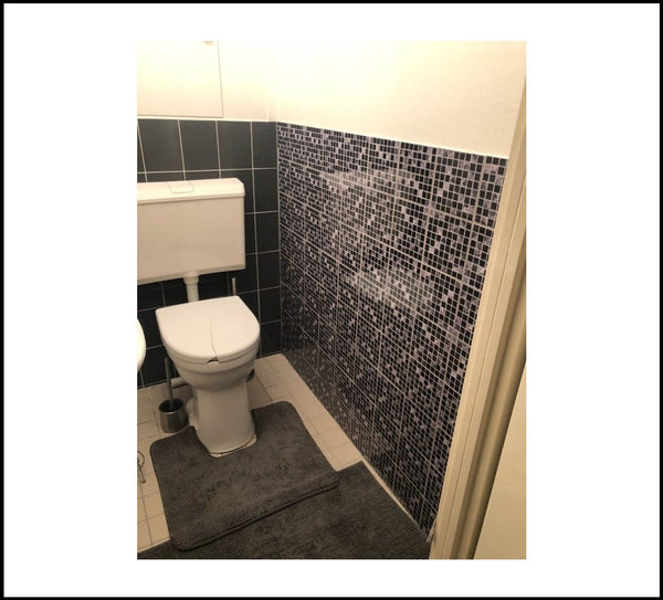 DIY Black Self Adhesive PVC Mosaic Tile Stickers In Sizes 15x15cm/20x20cm are Pearl Gloss Finished,Waterproof,Oil proof,Mildew,Moisture proof, applicable on almost all smooth surfaces,available exclusively on Shahi Sajawat India, the world of home decor products.Best trendy home decor and living room,kitchen,bathroom decor ideas of 2020. 